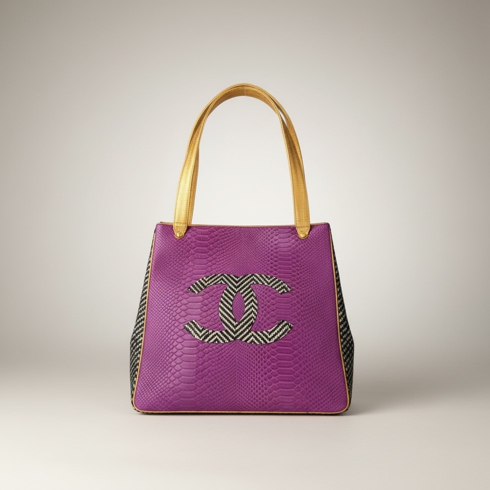 Chanel “The Amethyst” Python & Snake Leather Cc T… - image 2